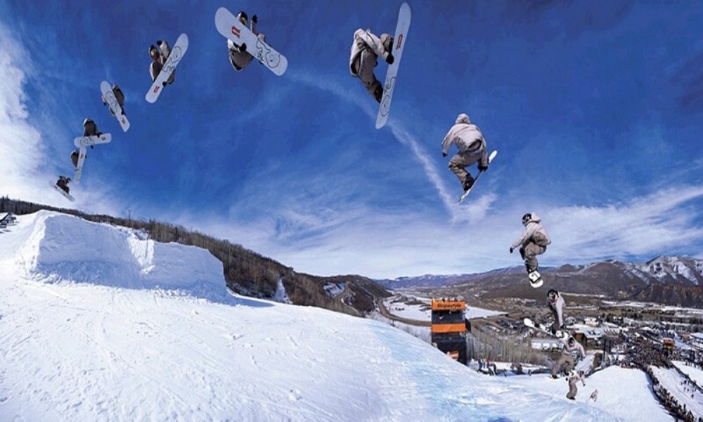 Snowboarder's jump